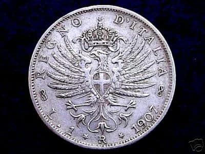 Victor Emmanuel III of Italy - Aquila sabauda su una lira, 1907.jpg
