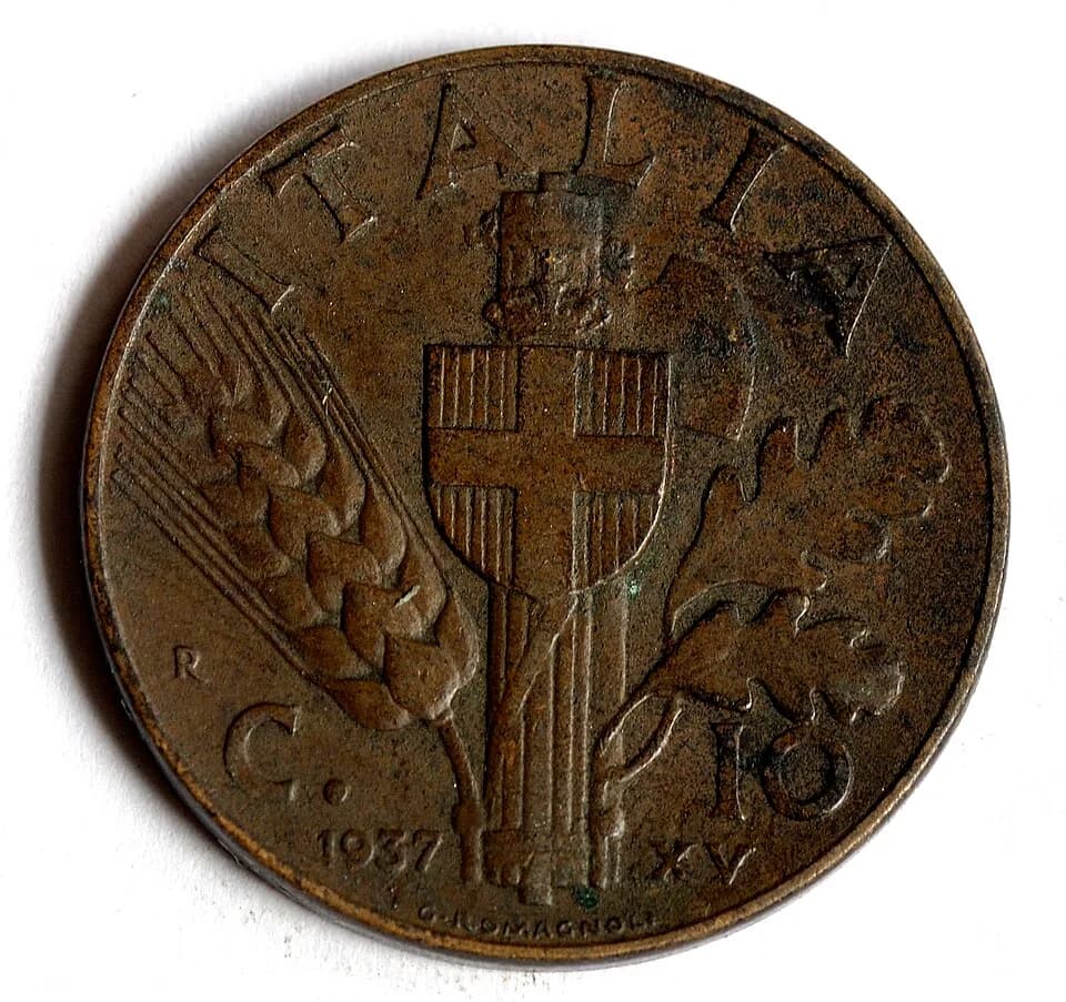 Victor Emmanuel III of Italy - 10 Italian centesimos