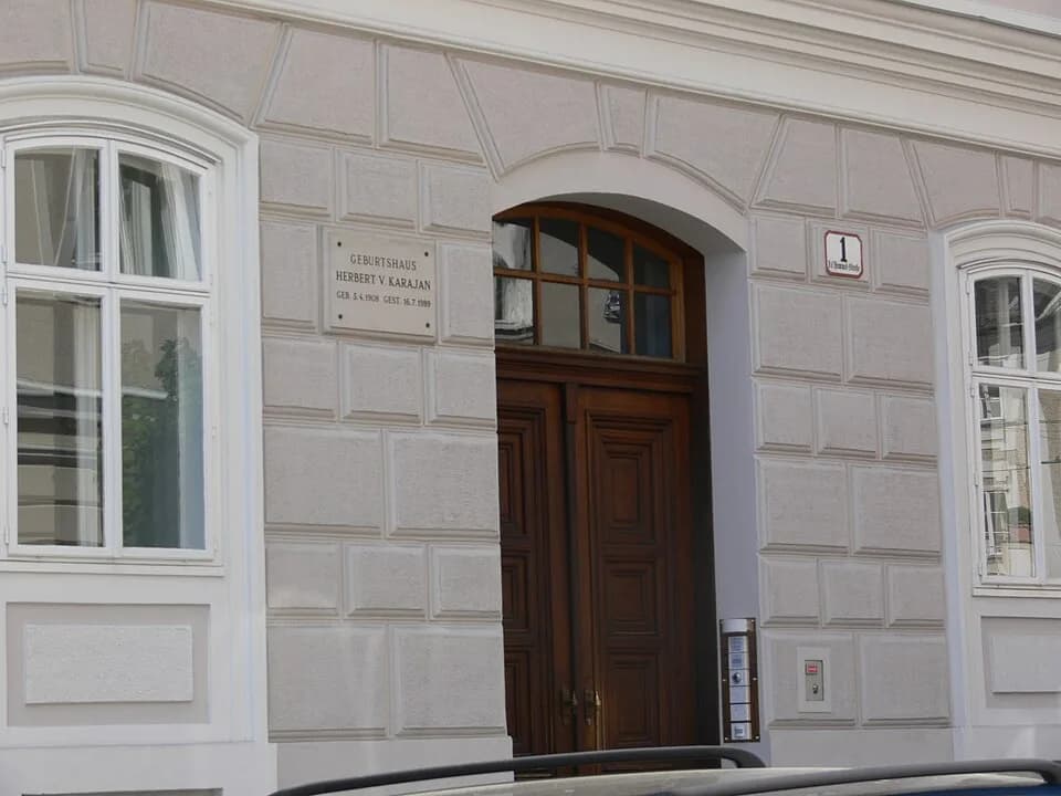 Herbert von Karajan - Salzburg, Geburtshaus Herbert von Karajans, J.-F.-Hummel-Str. 1 (beim Makartsteg)