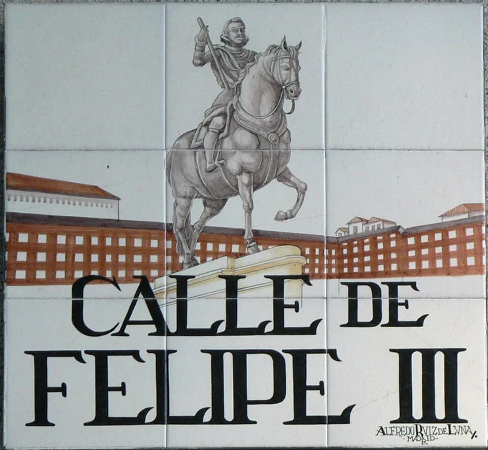 Philip III of Spain - Sign of  Calle de Felipe III (street, Centro district) in Madrid (Spain).