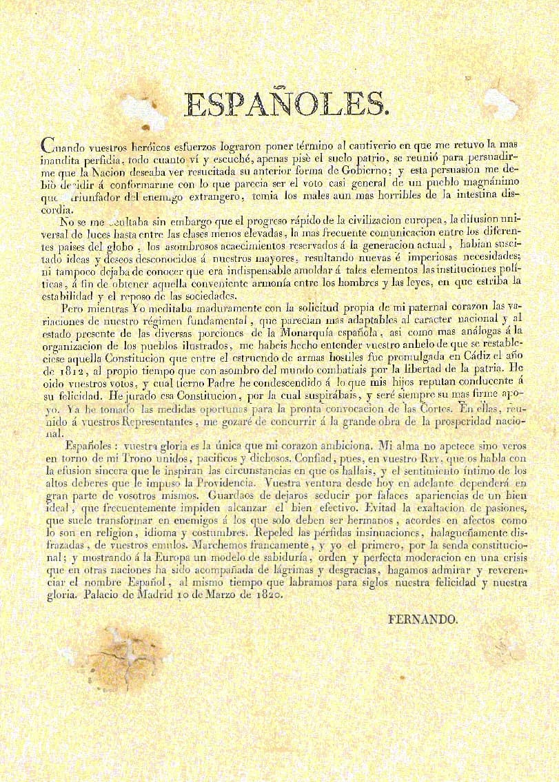 Ferdinand VII of Spain - Juramento de la Constitución de Cádiz por Fernando VII de España