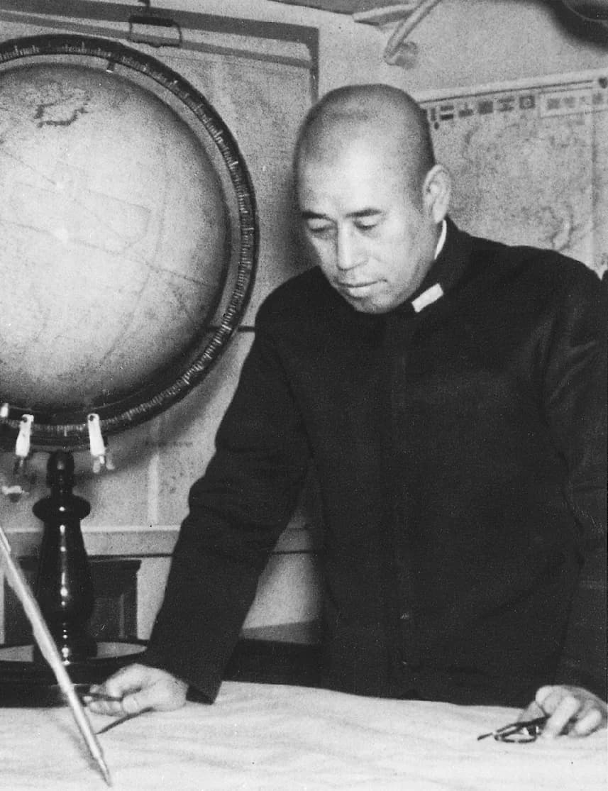 Isoroku Yamamoto - Admiral Isoroku Yamamoto, Imperial Japanese Navy Planning meeting photograph on battleship Nagato sometime in 1940, when he was Commander in Chief, Combined Fleet. Note that this is