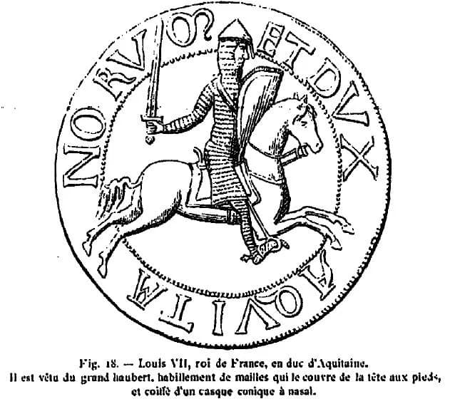 Louis VII of France - Gravure représentant le contre sceau de Louis VII le jeune (1137-1180)