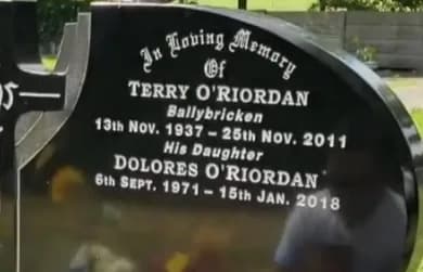 Dolores O'Riordan - Tombstone on the grave of Dolores O'Riordan.