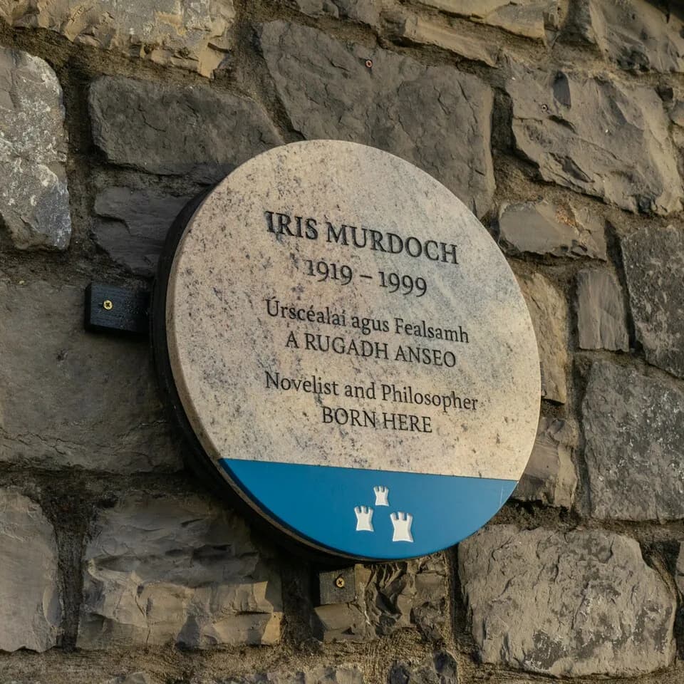 Iris Murdoch - The Commemorative Plaque erected in Blessington Street Basin in recognition of Irish Murdoch's birthplace.