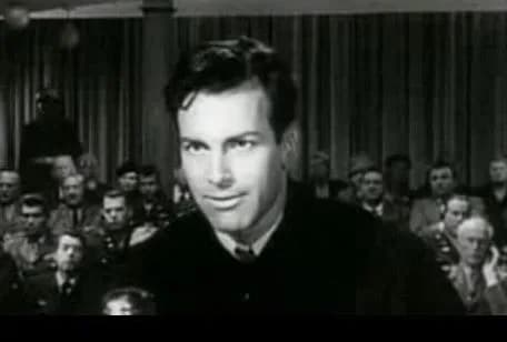 Maximilian Schell - Screenshot of Maximilian Schell from the film Judgment at Nuremberg (1961)