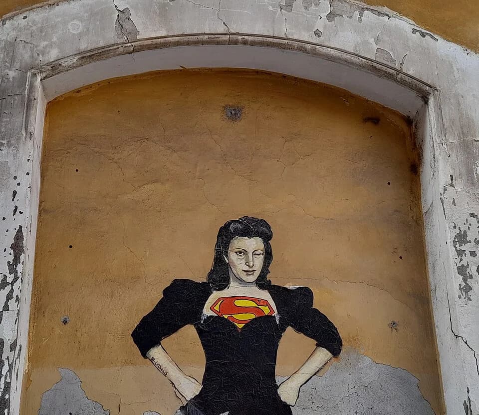 Anna Magnani - Murales di Anna Magnani nel quartiere romano di Trastevere.