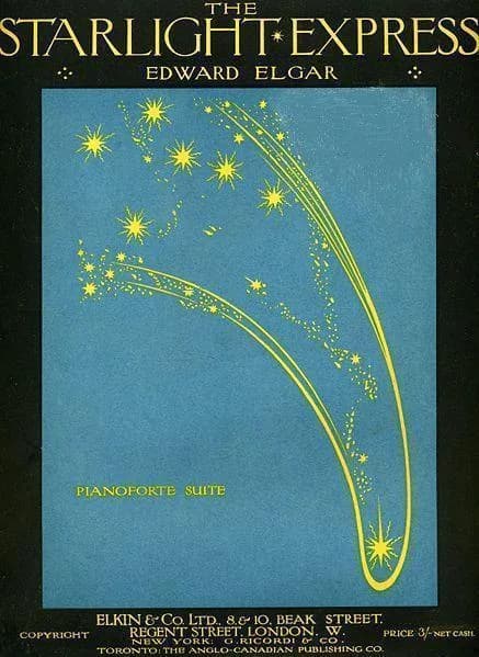 Edward Elgar - The outside cover of the Pianoforte Suite "The Starlight Express" by Edward Elgar, published 1916 by Elkin &amp; Co. Ltd., London.