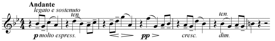 Edward Elgar - Theme from Elgar's Variations on an Original Theme (Enigma), b1-7 on score published