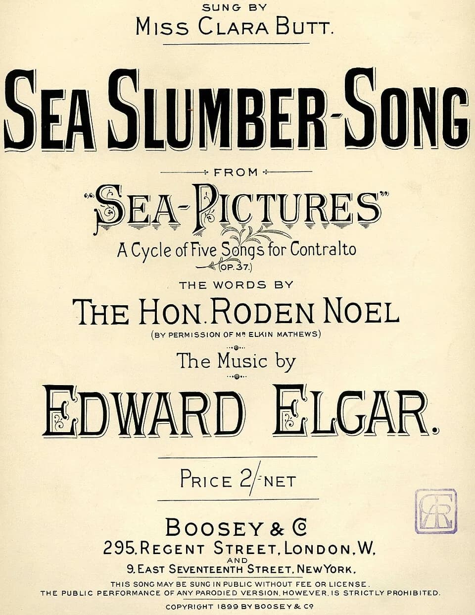 Edward Elgar - Cover of the Song "Sea Slumber Song"