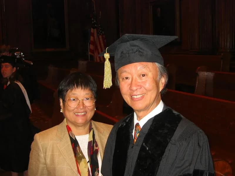 Charles K. Kao - Charles K. Kao receiving an honorary degree from Princeton University, pictured with his wife.