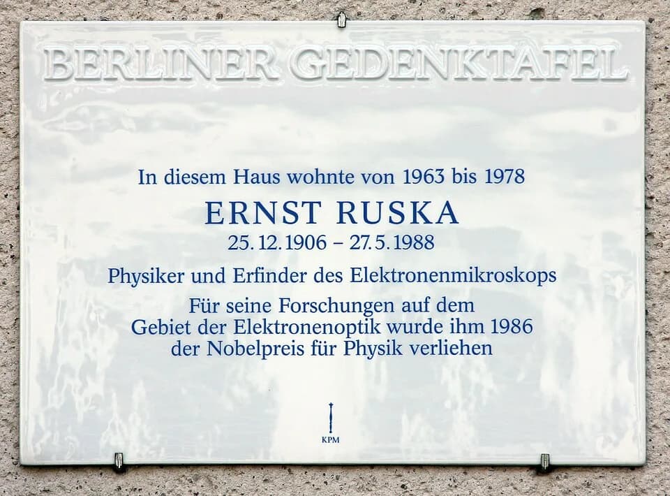 Ernst Ruska - Berlin memorial plaque, Ernst Ruska, Falkenried 7, Berlin-Dahlem, Germany