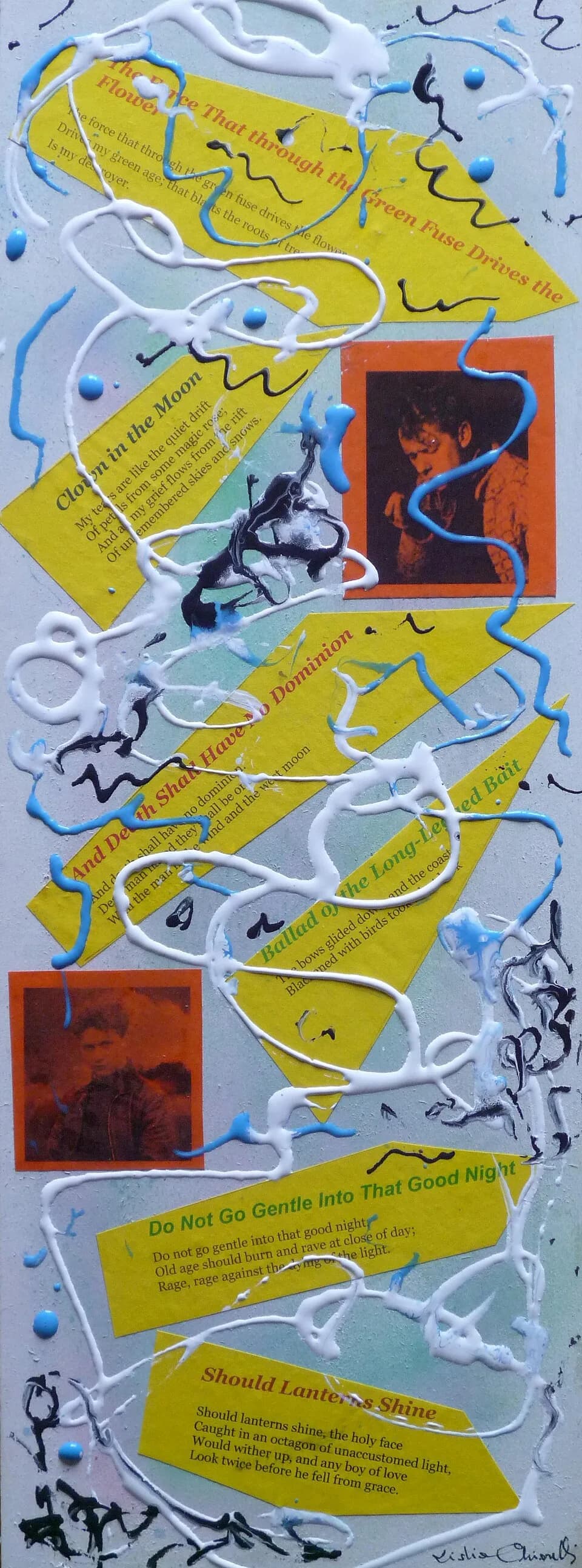 Dylan Thomas - "Elegia per Dylan Thomas" is a Visual Poem as a homage to Dylan Thomas