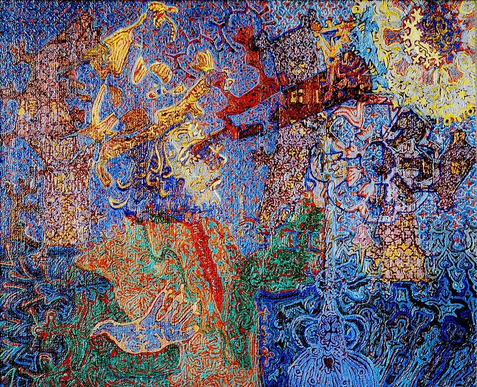 Syd Barrett - "The stargazer - Cyd Barrett". 1997 year of establishment, 66 x 81 cm, canvas, oil. The author - Alexey Akindinov.