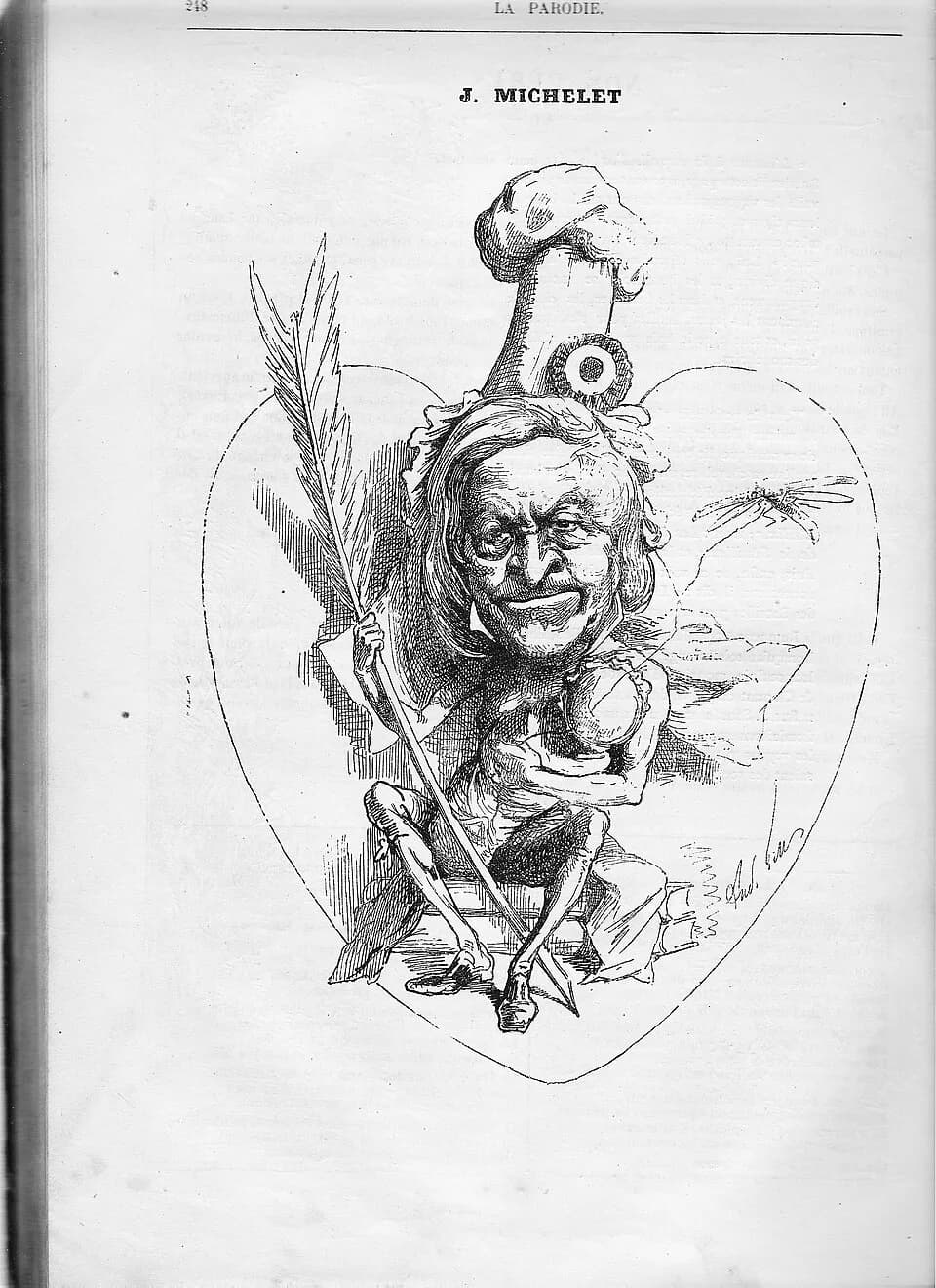Jules Michelet - Jules Michelet vu par André Gill, La Parodie 1869.