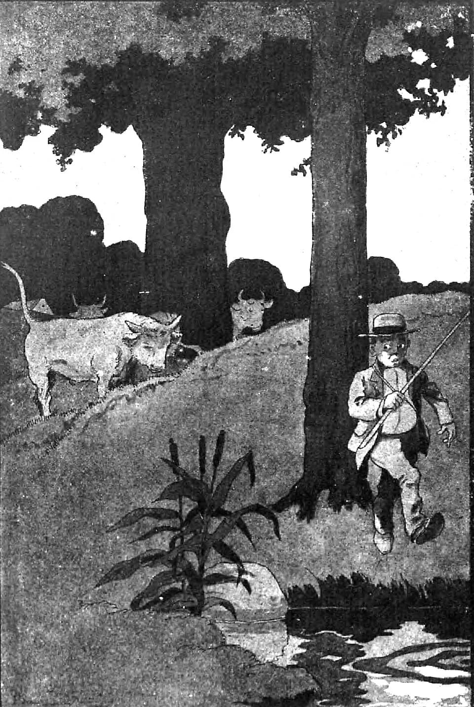 Jules Renard - Jules Renard, Le taureau, Histoires naturelles illustrées par Benjamin Rabier, 1909.