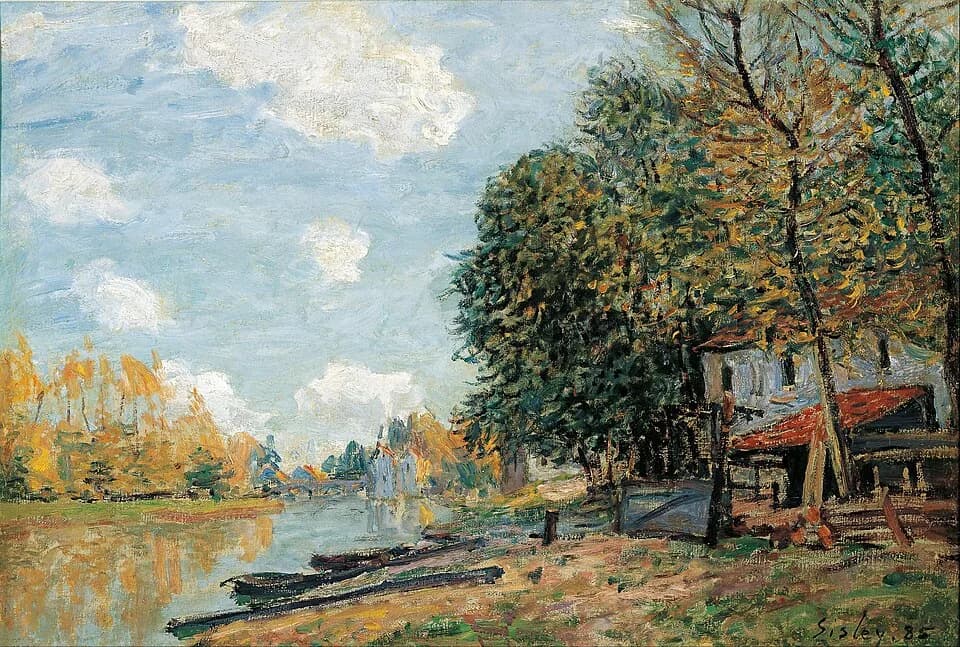 Alfred Sisley - Alfred Sisley - Moret- The Banks of the River Loing, 1877 - Google Art Project.jpg