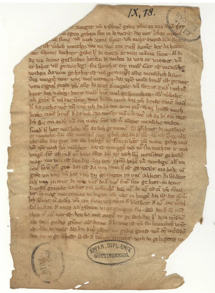 Meister Eckhart - Oldest fragment of sermon 5b of Meister Eckhart being actually one of the oldest Eckhart hand-down (see press release http://idw-online.de/pages/de/news358868)