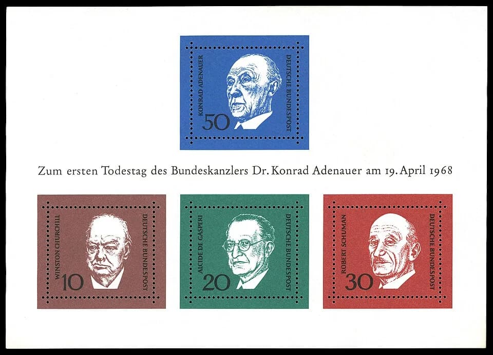 Alcide De Gasperi - Stamps of Germany (BRD) 1968, MiNr Block 4.jpg