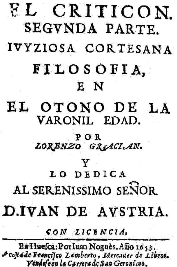 Baltasar Gracián - Segunda parte del Criticón de Baltasar Gracián