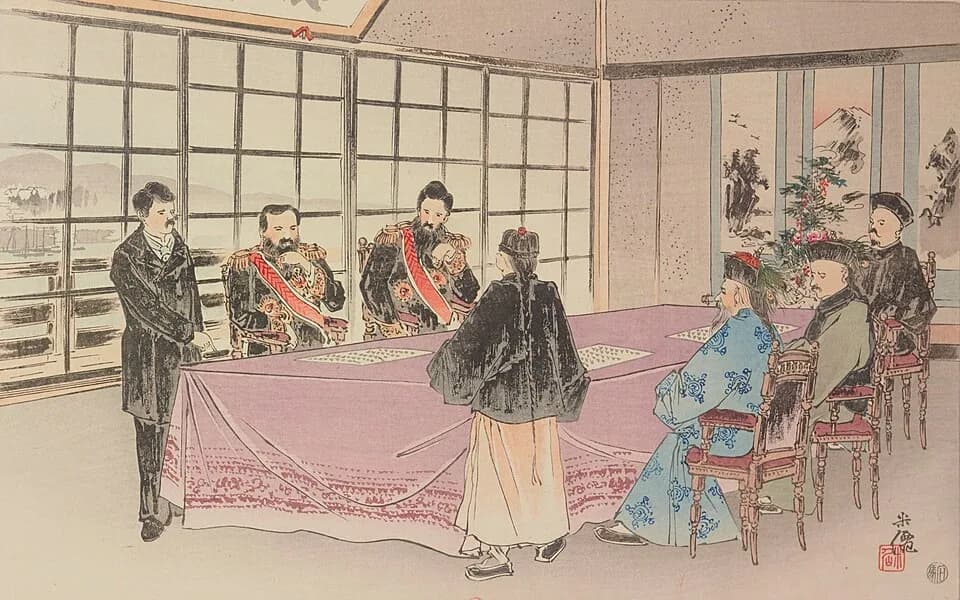 Itō Hirobumi - Signing of Treaty of Shimonoseki.