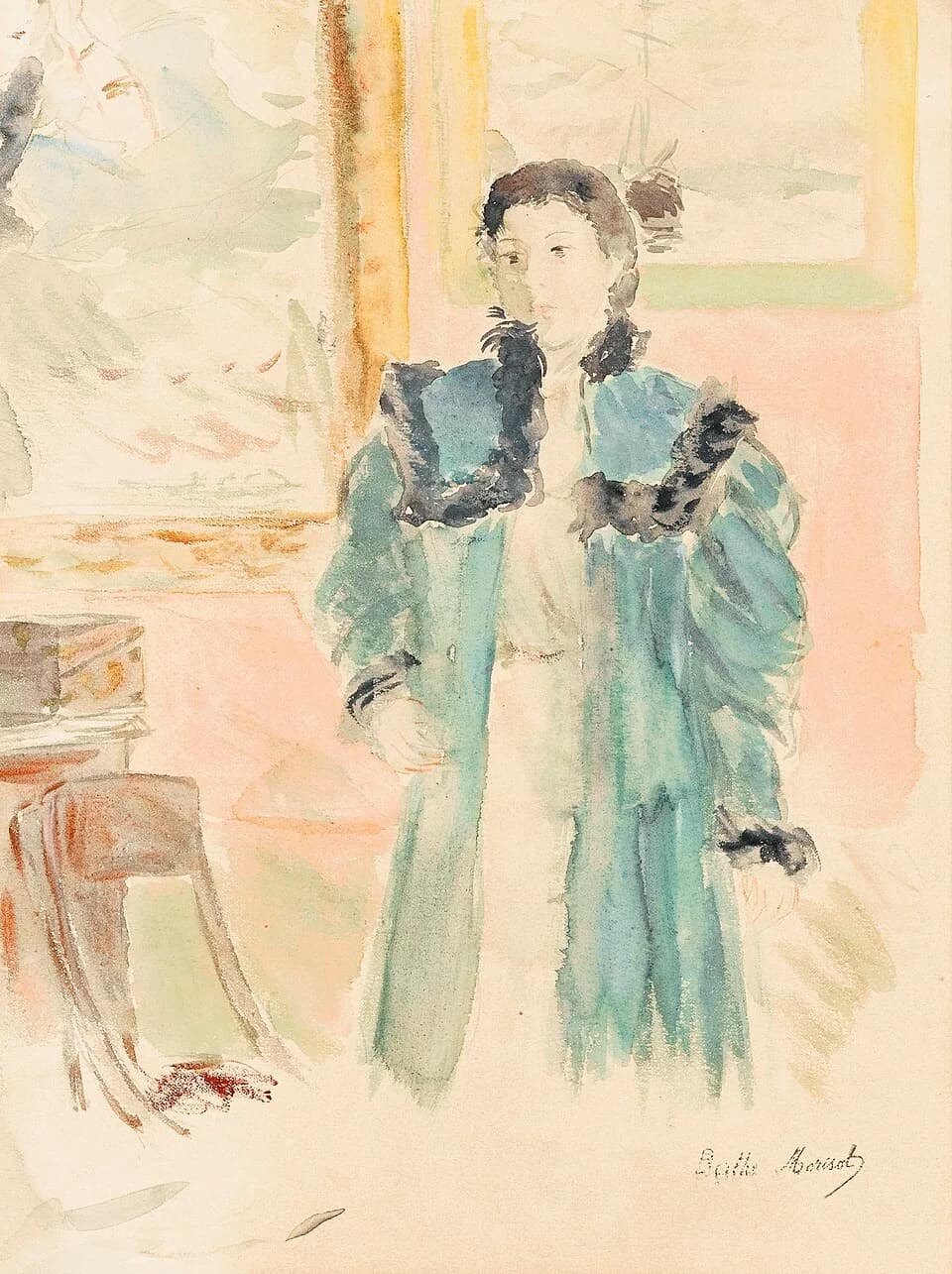 Berthe Morisot - Berthe Morisot - Jeune fille au manteau vert (Marthe).jpg