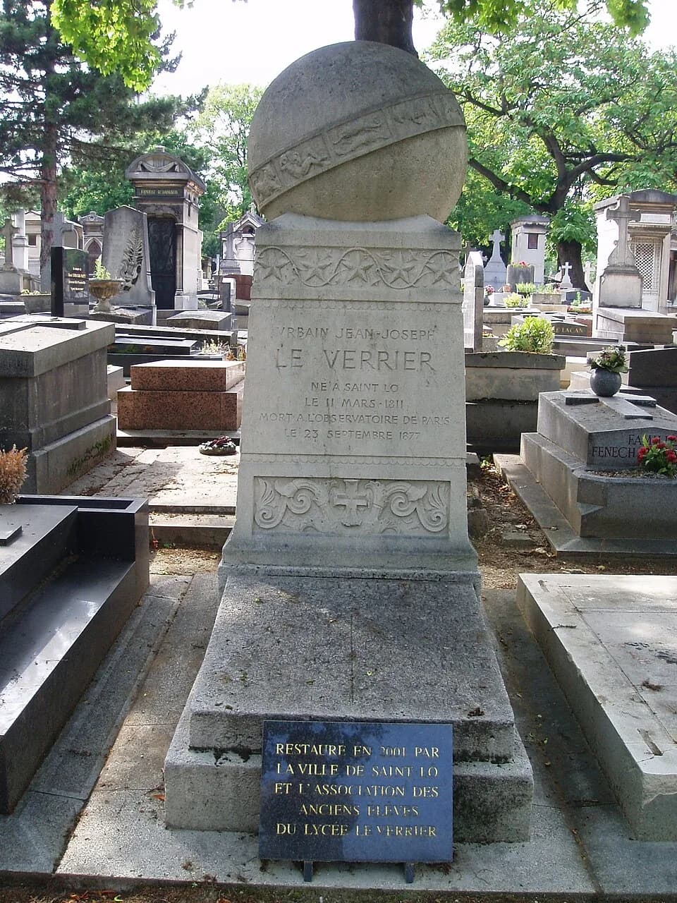 Urbain Le Verrier - Grave of Urbain Le Verrier. Photographed in the Montparnasse Cemetery, Paris, France.