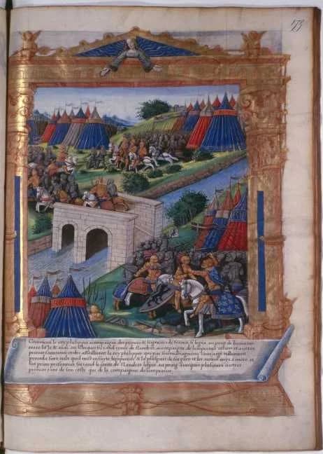 Louis VIII of France - Die Schlacht bei Bouvines in 1214 - Guillaume Fillastre, La Toison d'or, 15-16. Jahrhunderte