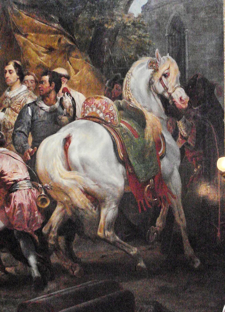 Louis VIII of France - Philippe Auguste Arabian horse and Moorish attendant at the Battle of Bouvines.jpg