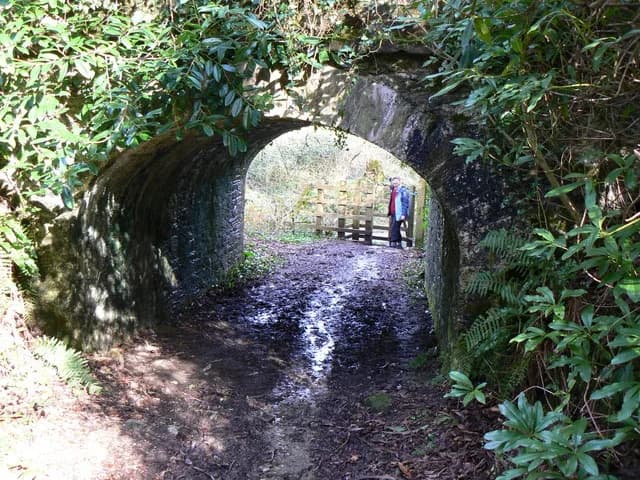Daphne du Maurier - Bridge on the Saints Way The bridge was the main carriageway to the Menabilly Estate. Here the Saints Way footpath passes underneath.
