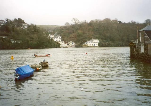 Daphne du Maurier - View of Bodinnick from Caffamill Pill, Fowey This view is approximately on the line of the ferry crossing.