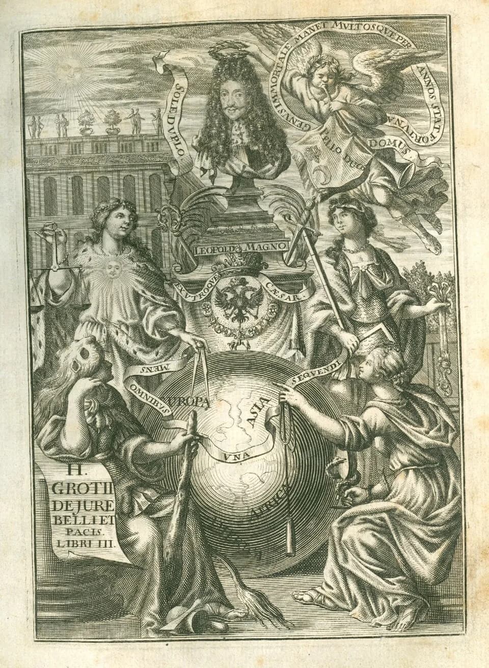 Leopold I, Holy Roman Emperor - Source: Hugo Grotius (1583-1645), DE IURE BELLI AC PACIS (Frankfurt an der Oder, 1691), call no: JX 2093.A1 1691. The main figure is Leopold I of Austria-Hungary (1640-