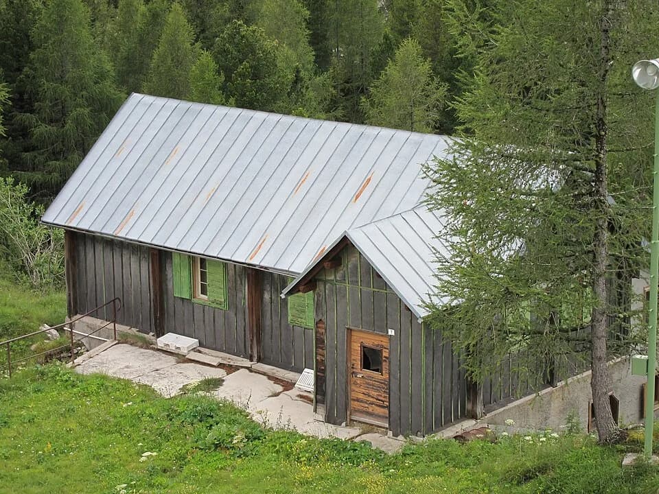 C. F. Powell - The cosmic ray laboratory in Passo Fedaia, Dolomites. The Nobel laureates Fermi, Blackett and Powell were visitors.