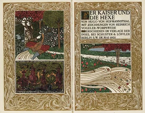 Hugo von Hofmannsthal - Doppeltitel zu Hugo von Hofmannsthal: Der Kaiser und die Hexe. Berlin, Schuster &amp; Löffler 1900.