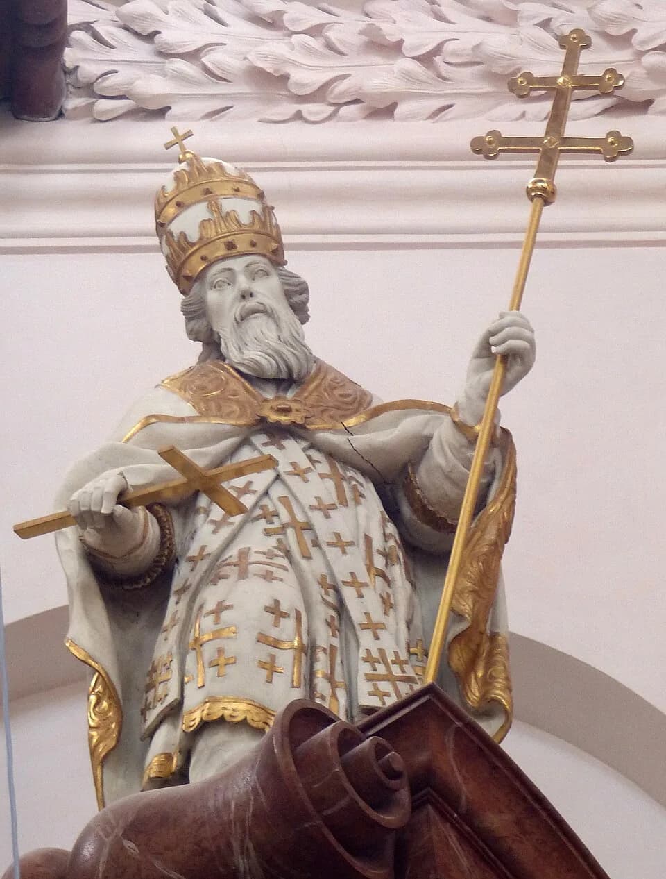 Innocent V - Waldsassen ( Upper Palatinate ). Abbey church: Altar of Saint Bernard of Clairvaux ( 1701 ) - Saint Peter, archbishop of Tarantaise - later pope Innocence V - by Martin Hirsch.