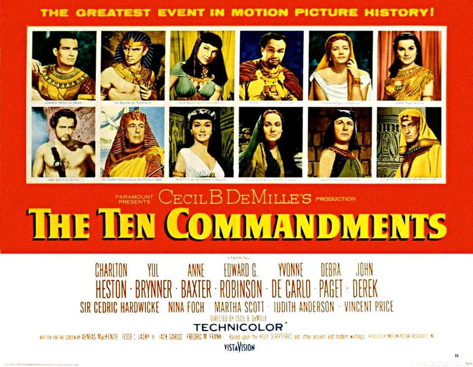 Yul Brynner - Movie poster of The Ten Commandments (1956).