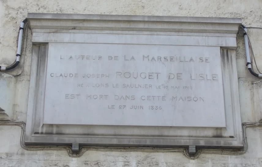 Claude Joseph Rouget de Lisle - Plaque sur la maison de Rouget de Lisle, à Choisy-le-Roi