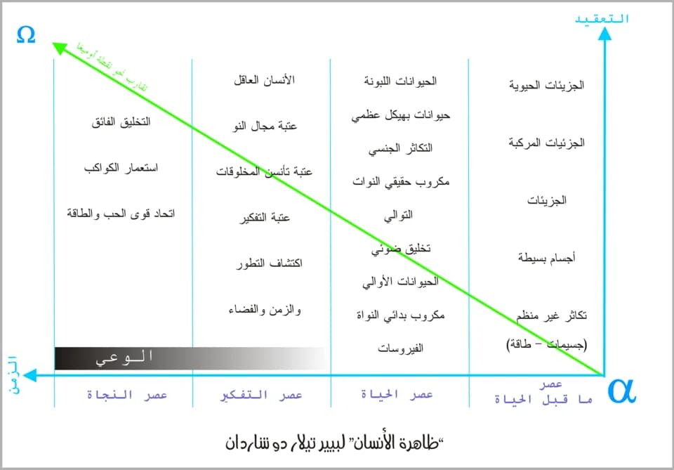 Pierre Teilhard de Chardin - Dechardin Matrix of time Vs Complexity in Arabic
