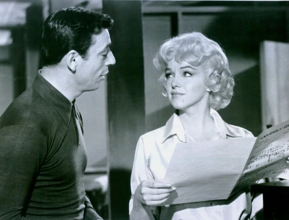 Yves Montand - Photo of Yves Montand and Marilyn Monroe from the 1960 film Let's Make Love.
