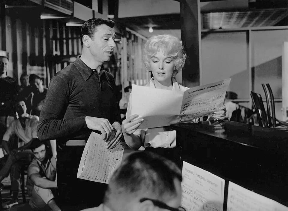 Yves Montand - Photo of Yves Montand and Marilyn Monroe from the 1960 film Let's Make Love.