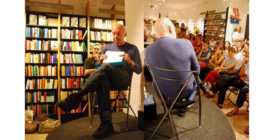 Eduardo Galeano - Writer Eduardo Galeano during a conference at the Librarsi bookshop in Vicenza, Italy.