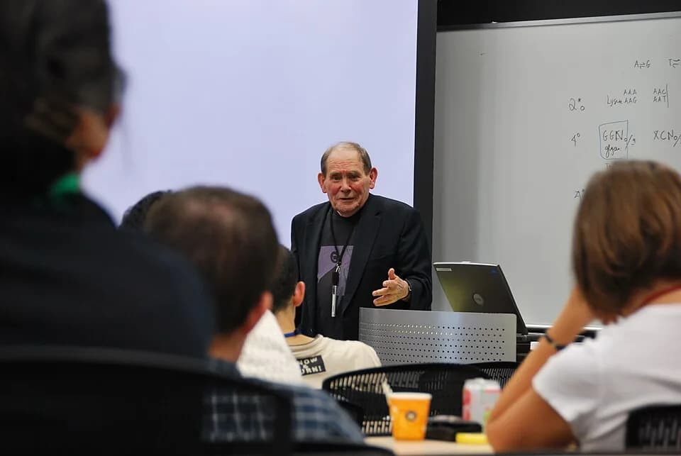Sydney Brenner - Sydney Brenner speaking at the Okinawa Institute of Science and Technology, December 2008