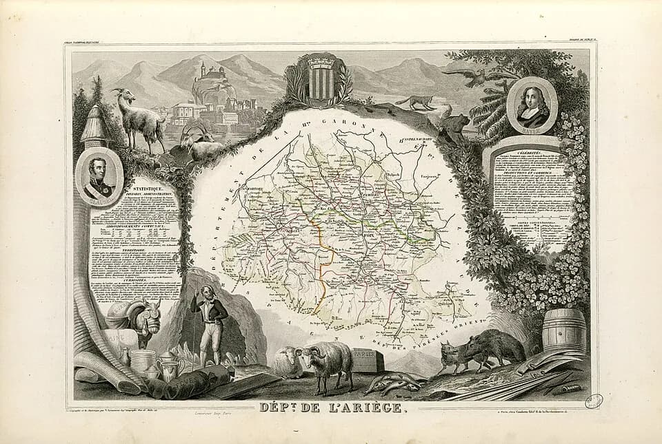 Pierre Bayle - Titre complet du recueil : Atlas national illustré des 86 Départements et des Possessions de la France divisé par Arrondissements, Cantons et Communes avec le tracé de toutes les routes