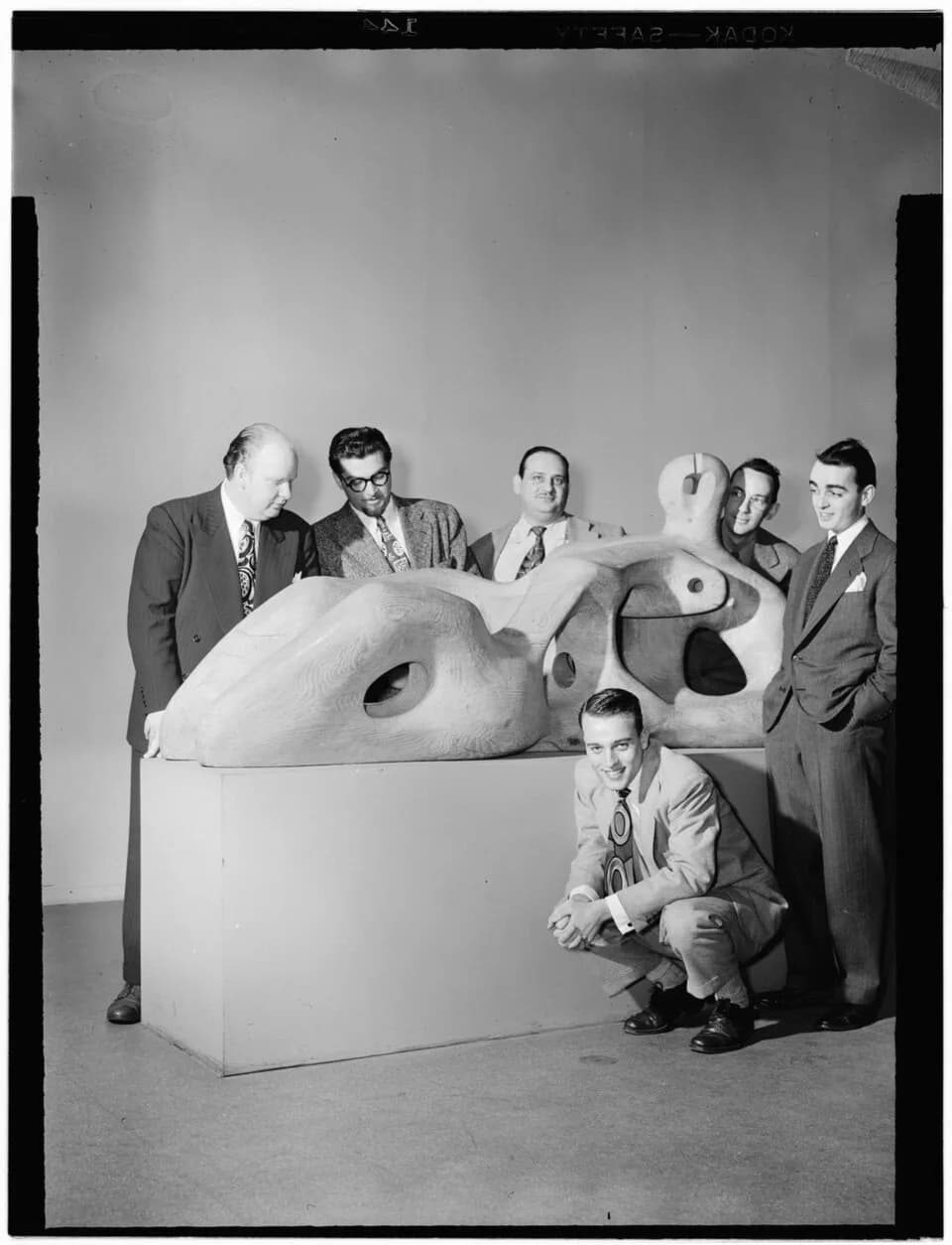 Henry Moore - Gottlieb, William P., 1917-, photographer.
[Portrait of Edwin A. Finckel, George Handy, Johnny Richards, Eddie Sauter, Ralph Burns, and Neal Hefti, Museum of Modern Art, New York, N.Y., 