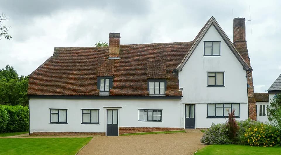 Henry Moore - Henry Moore's house, now the headquarters of the Henry Moore Foundation. Hoglands, Perry Green, Hertfordshire, England.