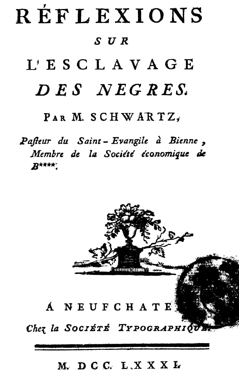 Jean-Antoine-Nicolas de Caritat de Condorcet - Title page of Réflexions sur l'esclavage by Condorcet.