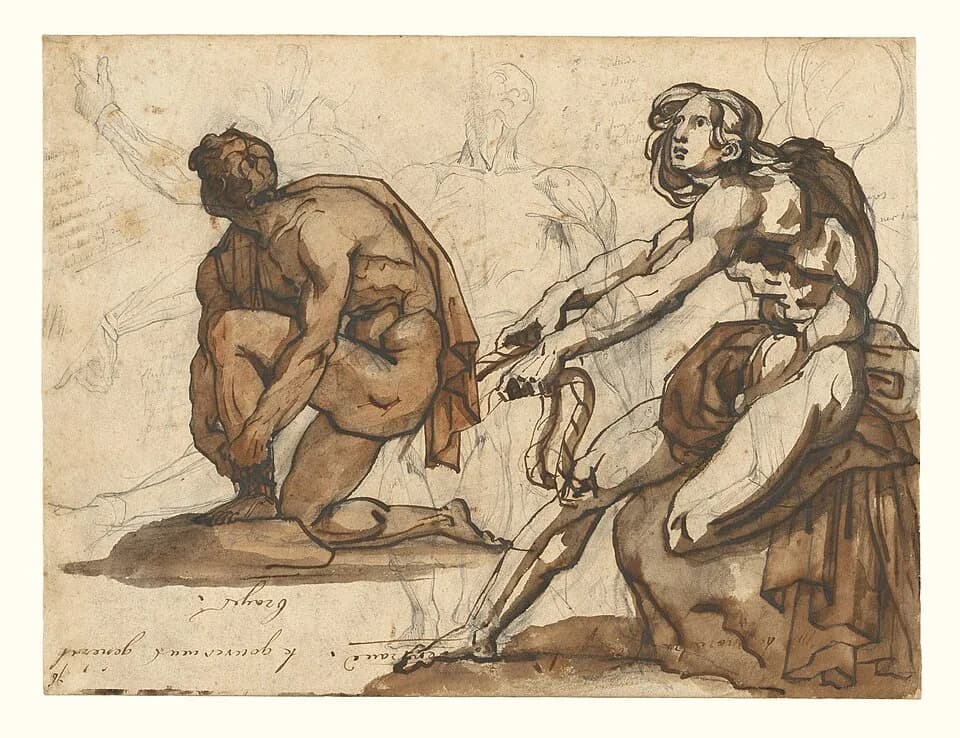 Théodore Géricault - Classical Nudes (recto); Classical Statuary (verso), by Théodore Géricault (Getty 103R1W).jpg