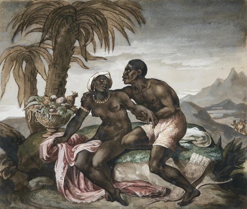 Théodore Géricault - An African Couple embracing in a Landscape- a Farewell).webp