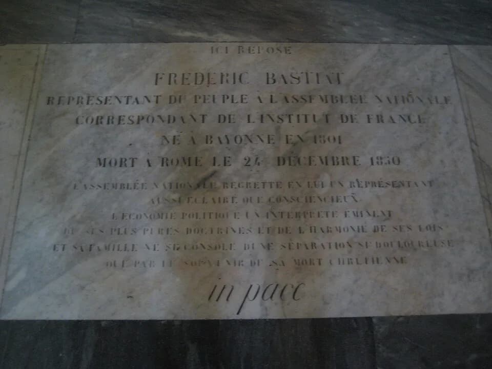 Frédéric Bastiat - Photo of Frederic Bastiat's tomb at the San Luigi dei Francesi in Rome, Italy.