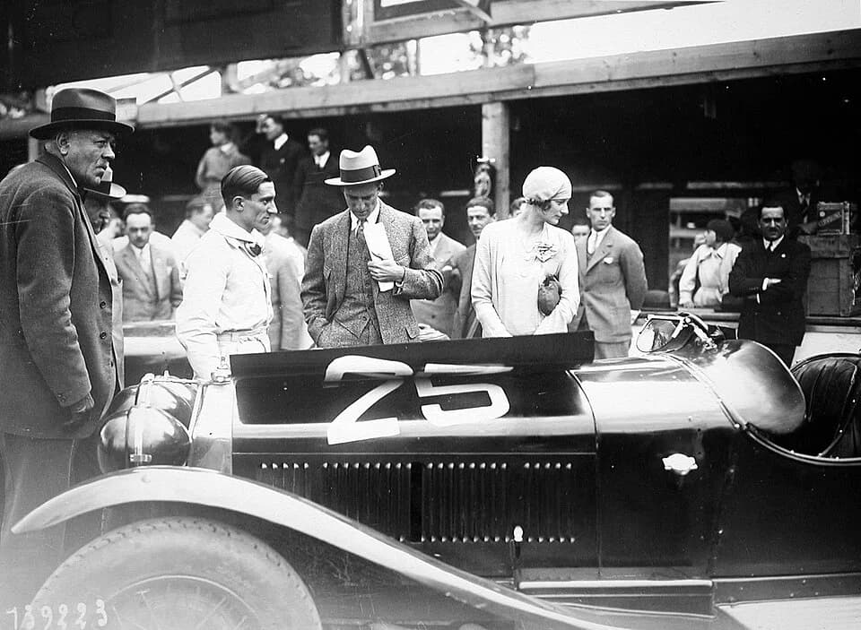 Leopold III of Belgium - Prince Leopold and Princess Astrid of Belgium visiting Alfa Romeo in Milan, Italy, being hosted by Prospero Gianferrari.